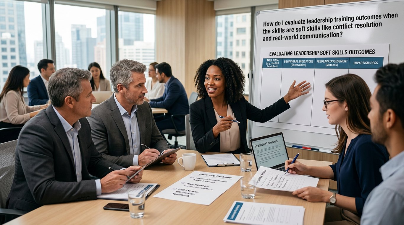 how do i evaluate leadership training outcomes when the skills are soft skills like confli