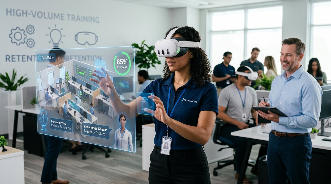how can ai-driven immersive simulations improve employee performance and knowledge retenti