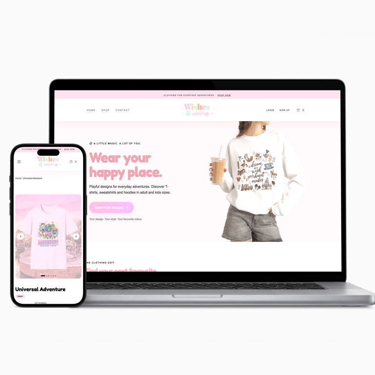 Websites project for Wishes and Wares by Rob Farrelly