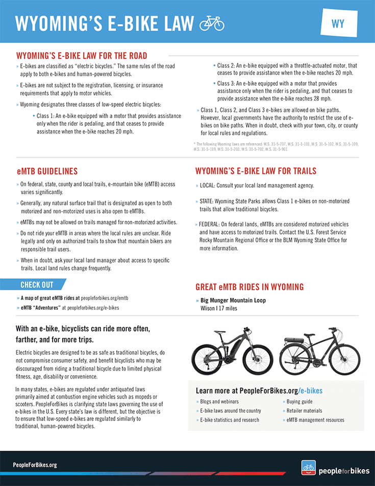Wyoming E Bike Laws