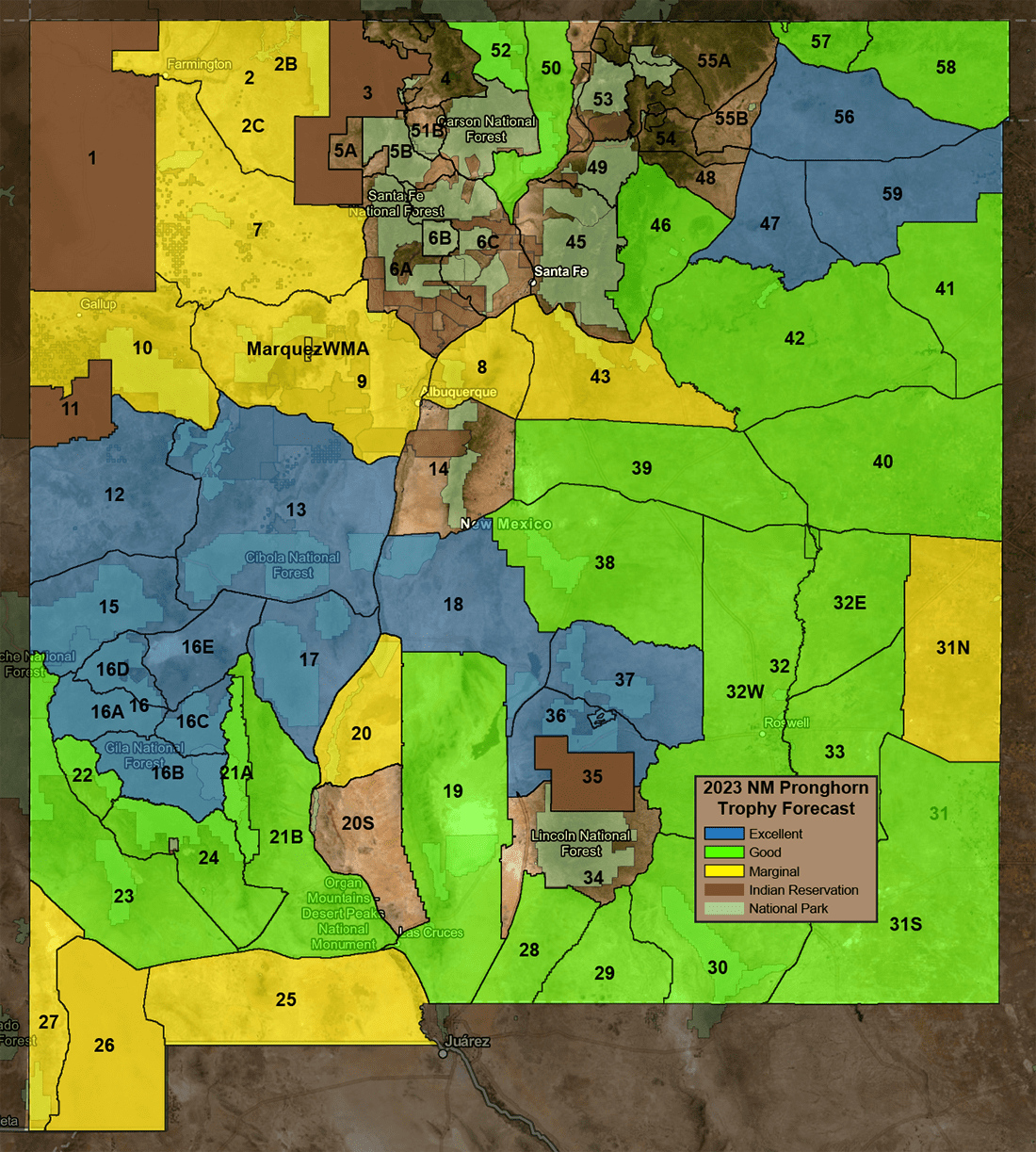 New Mexico Pronghorn Hunt Areas