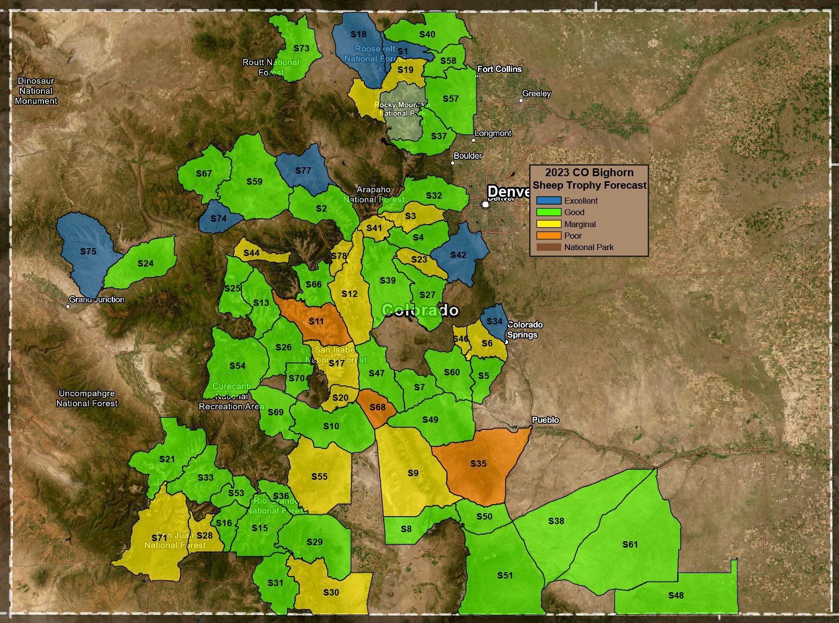 2023 CO Bighorn Sheep Trophy Forecast