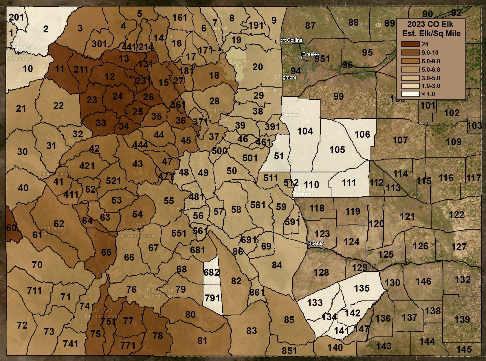 2023 CO Elk Est. Pop
