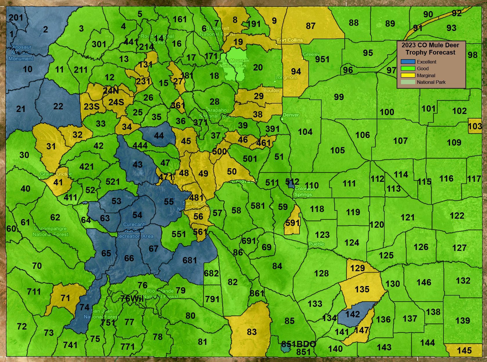 2023 CO Mule Deer Trophy Forecast