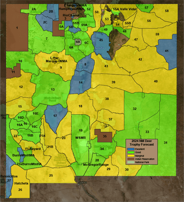 2024 New Mexico Deer Hunt Areas
