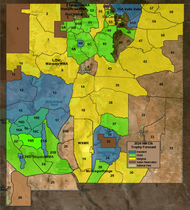 2024 New Mexico Elk Hunt Areas