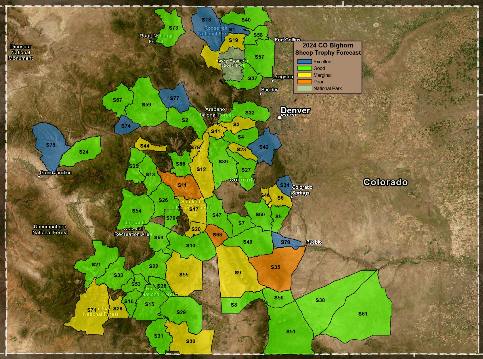 2024 CO Bighorn Sheep Trophy Forecast