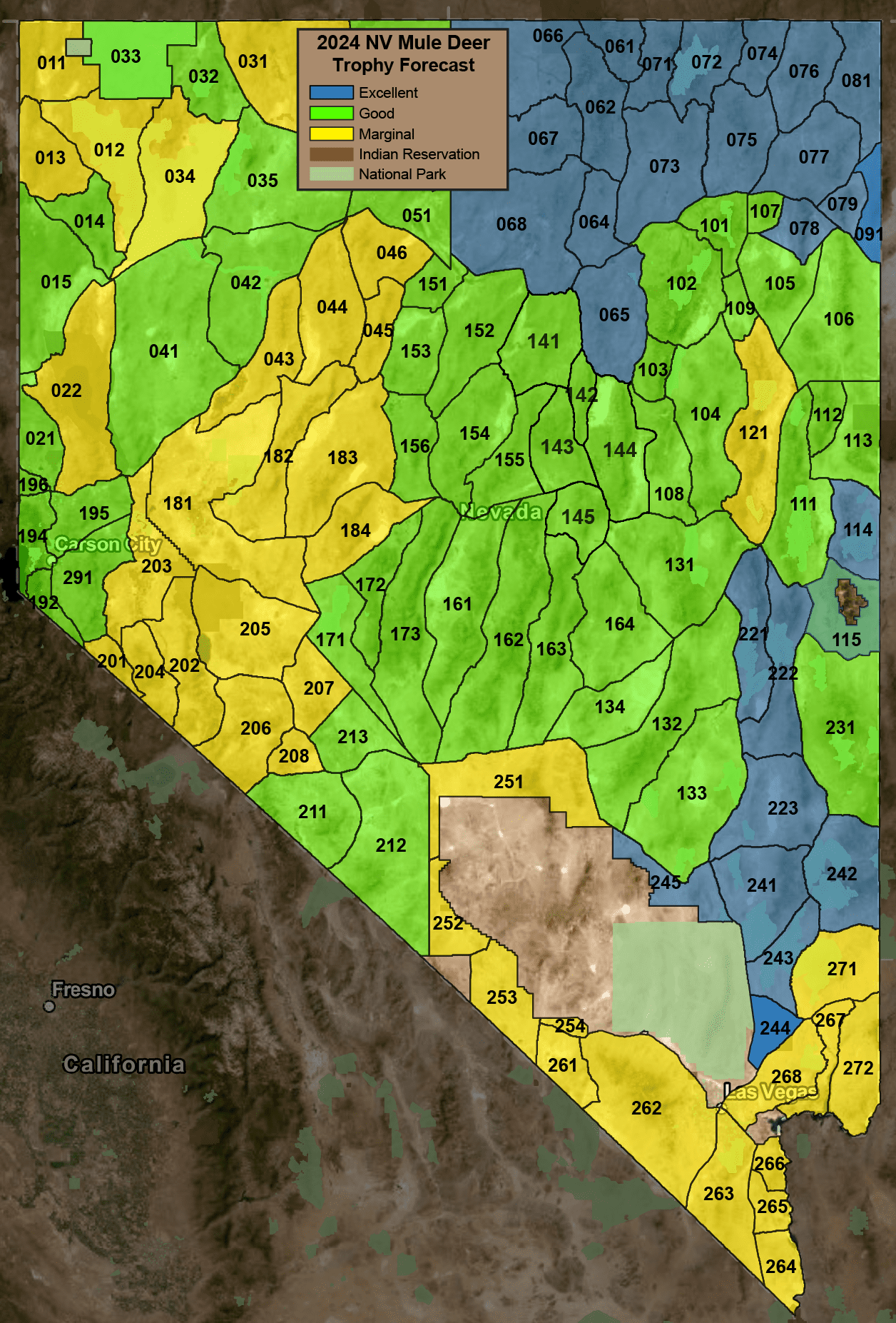 2024 NV Mule Deer Trophy Forecast