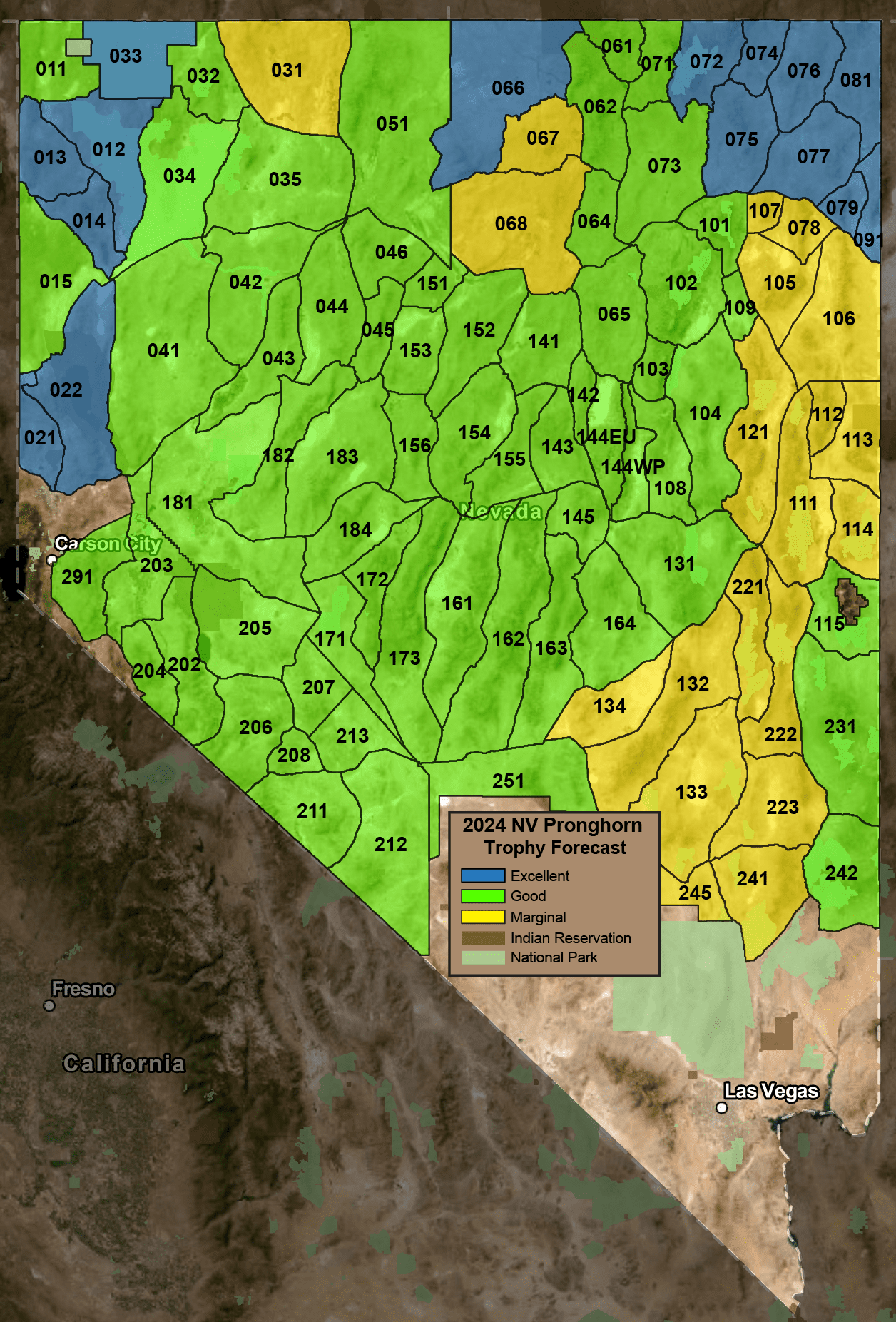 2024 NV Pronghorn Trophy Forecast