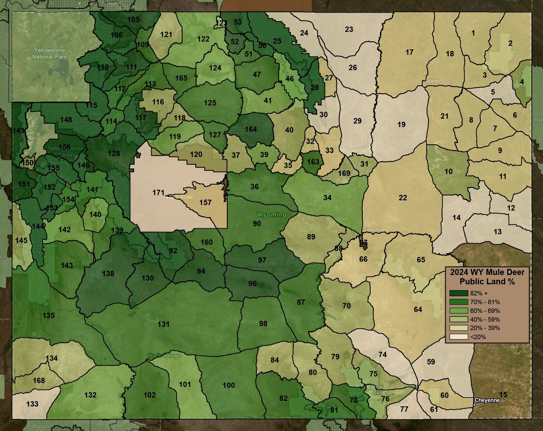 WY Mule Deer Public Land %