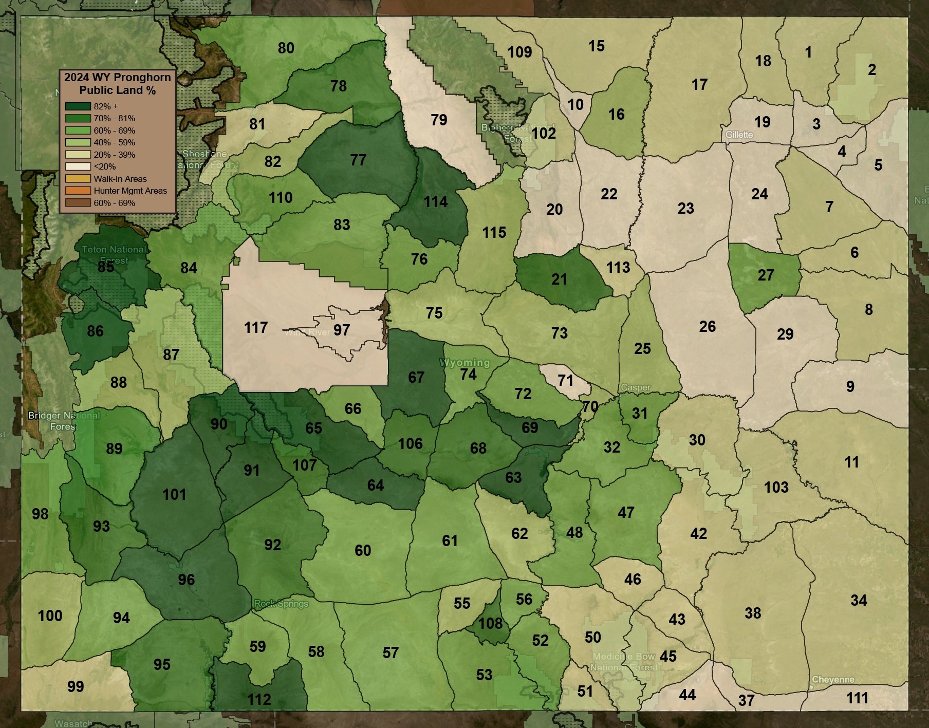 WY Pronghorn Public Land %