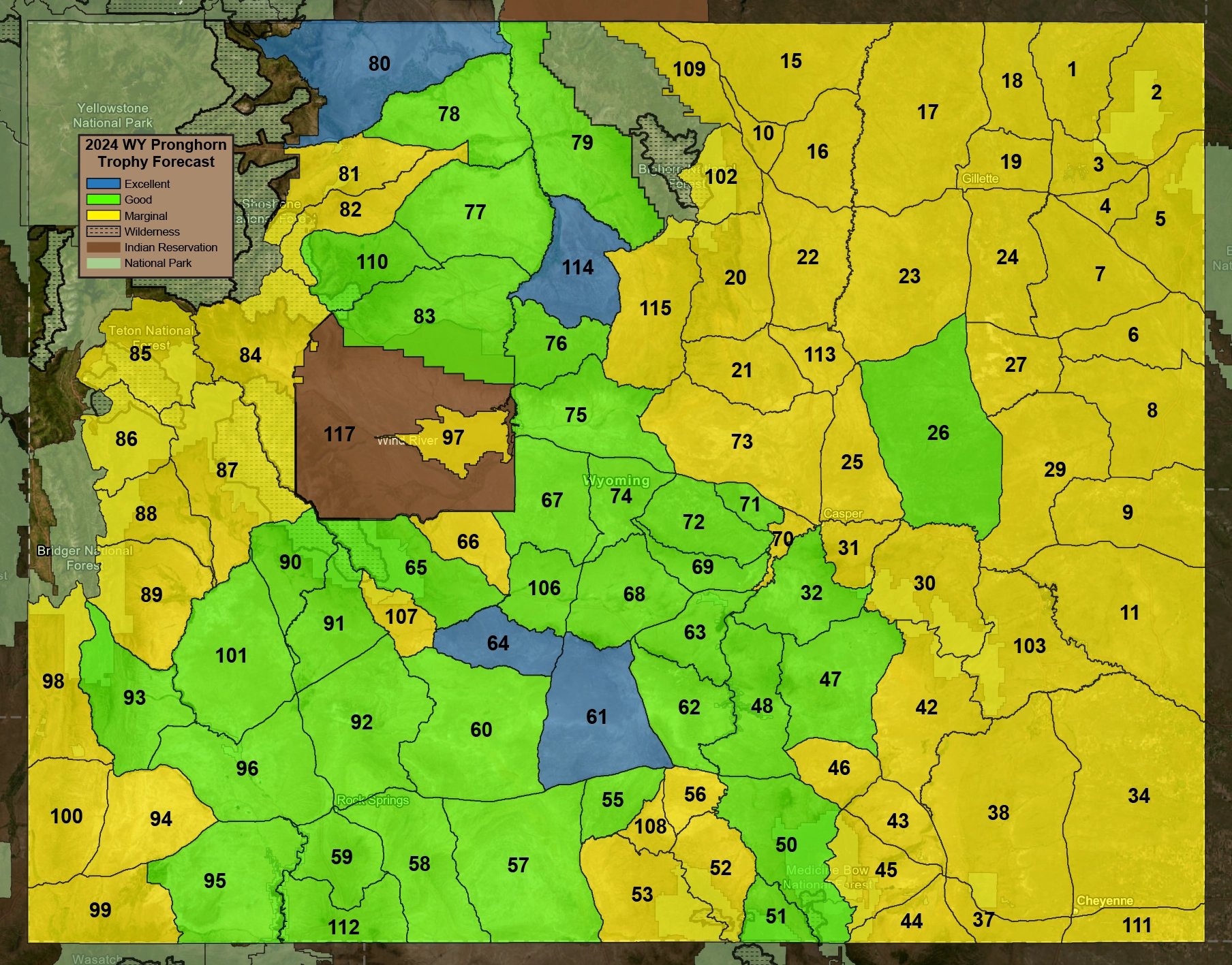 WY Pronghorn Trophy Forecast