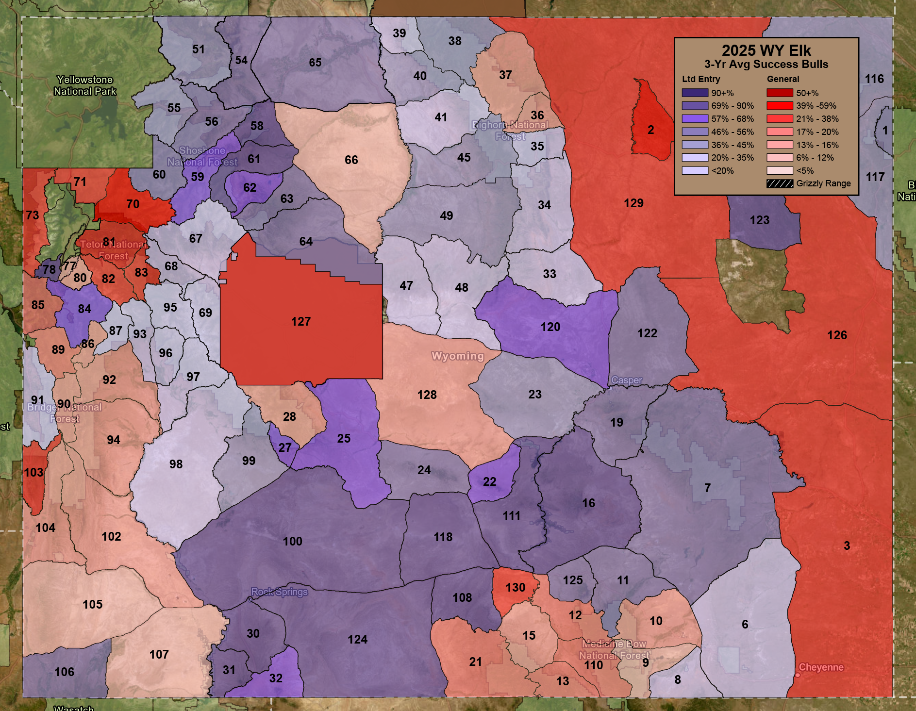 2025 WY Elk 3-Yr Avg Success
