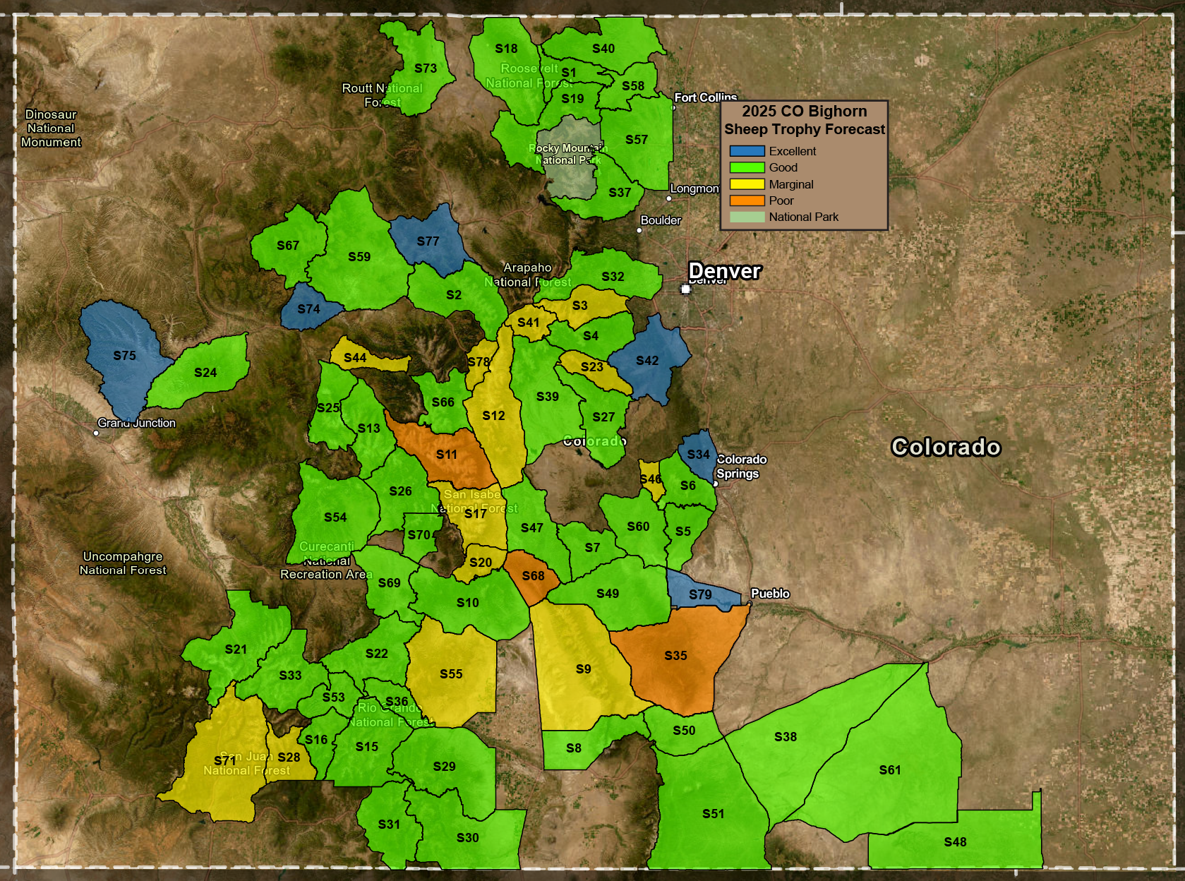 2025 CO Bighorn Sheep Trophy Forecast