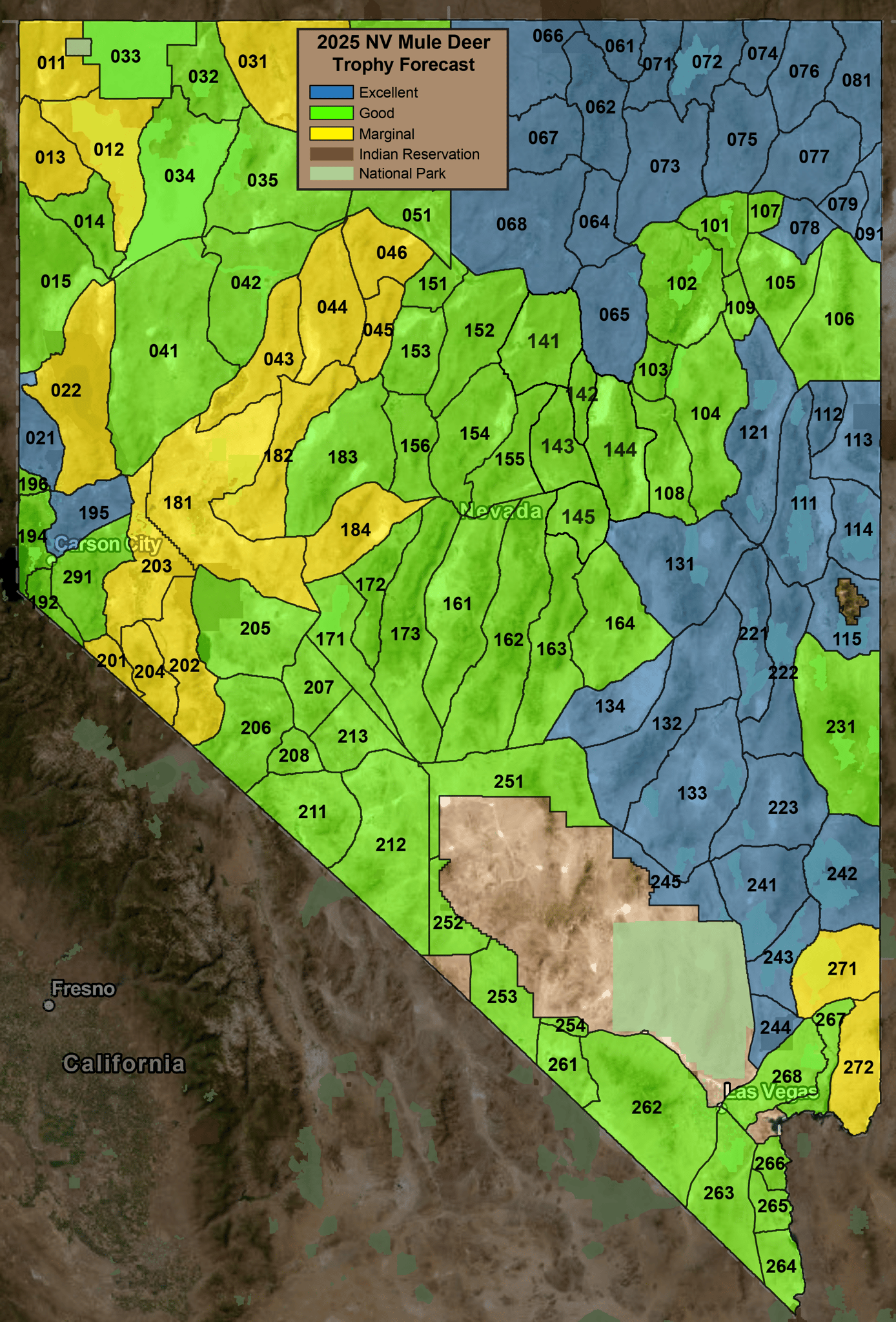 2025 NV Mule Deer Trophy Forecast