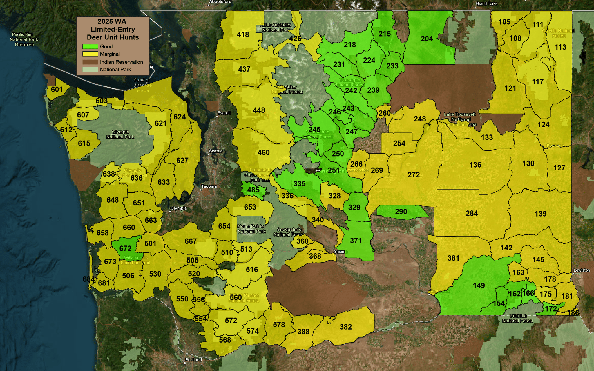 2025 WA Deer Ltd Entry Map