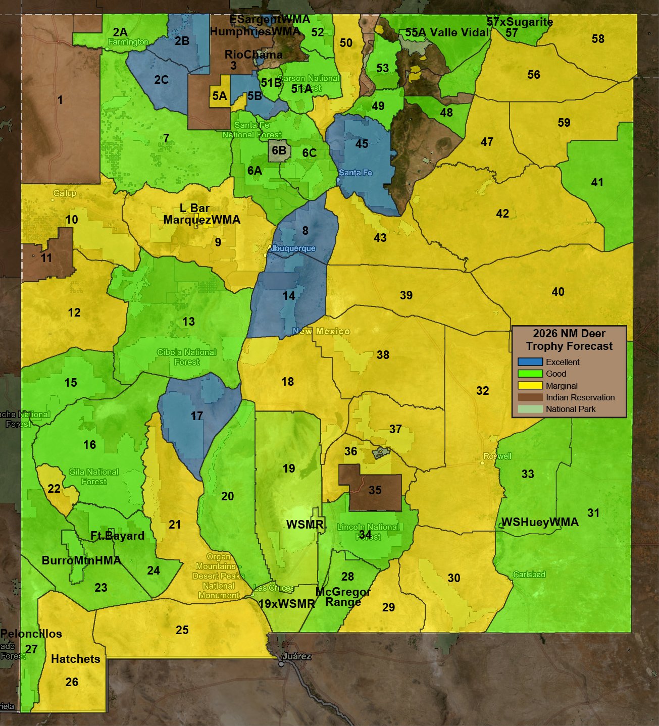 2026 New Mexico Deer Hunt Areas