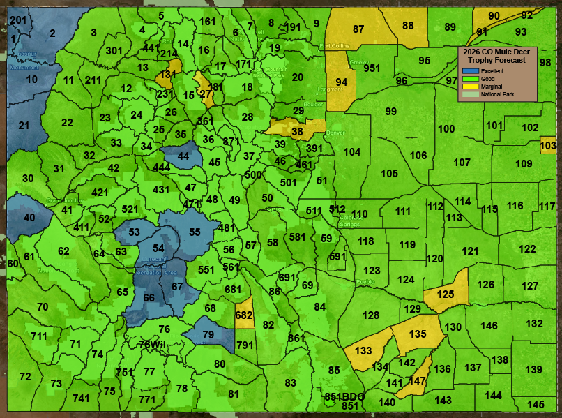 2026 CO Mule Deer Trophy Forecast