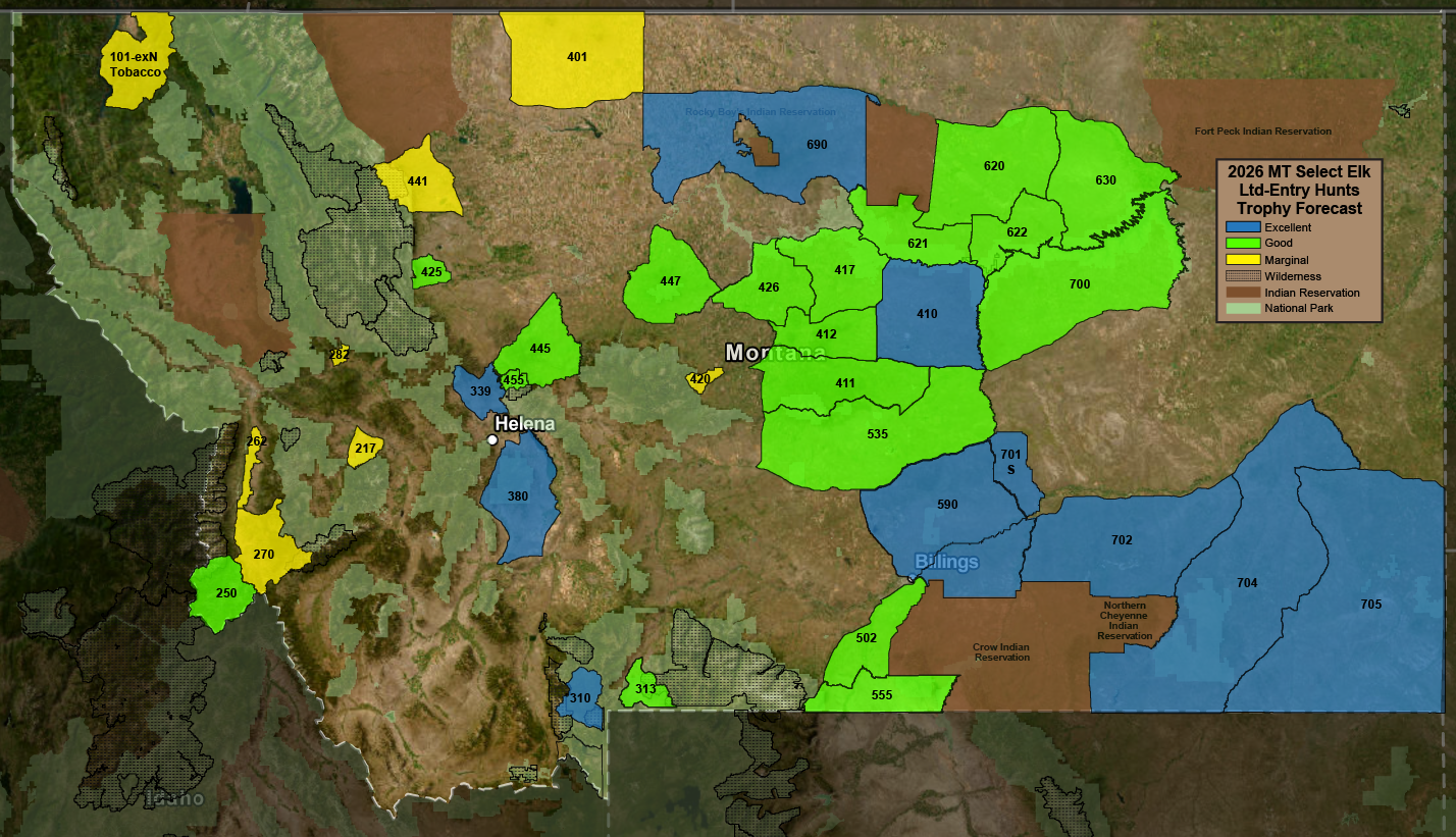 2026 MT Select Elk Ltd Entry Hunts Trophy Forecast