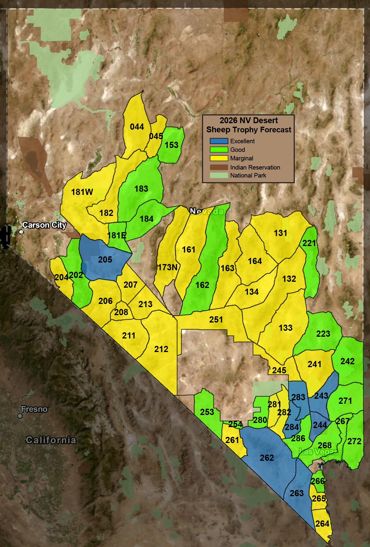 2026 NV Desert Sheep Trophy Forecast