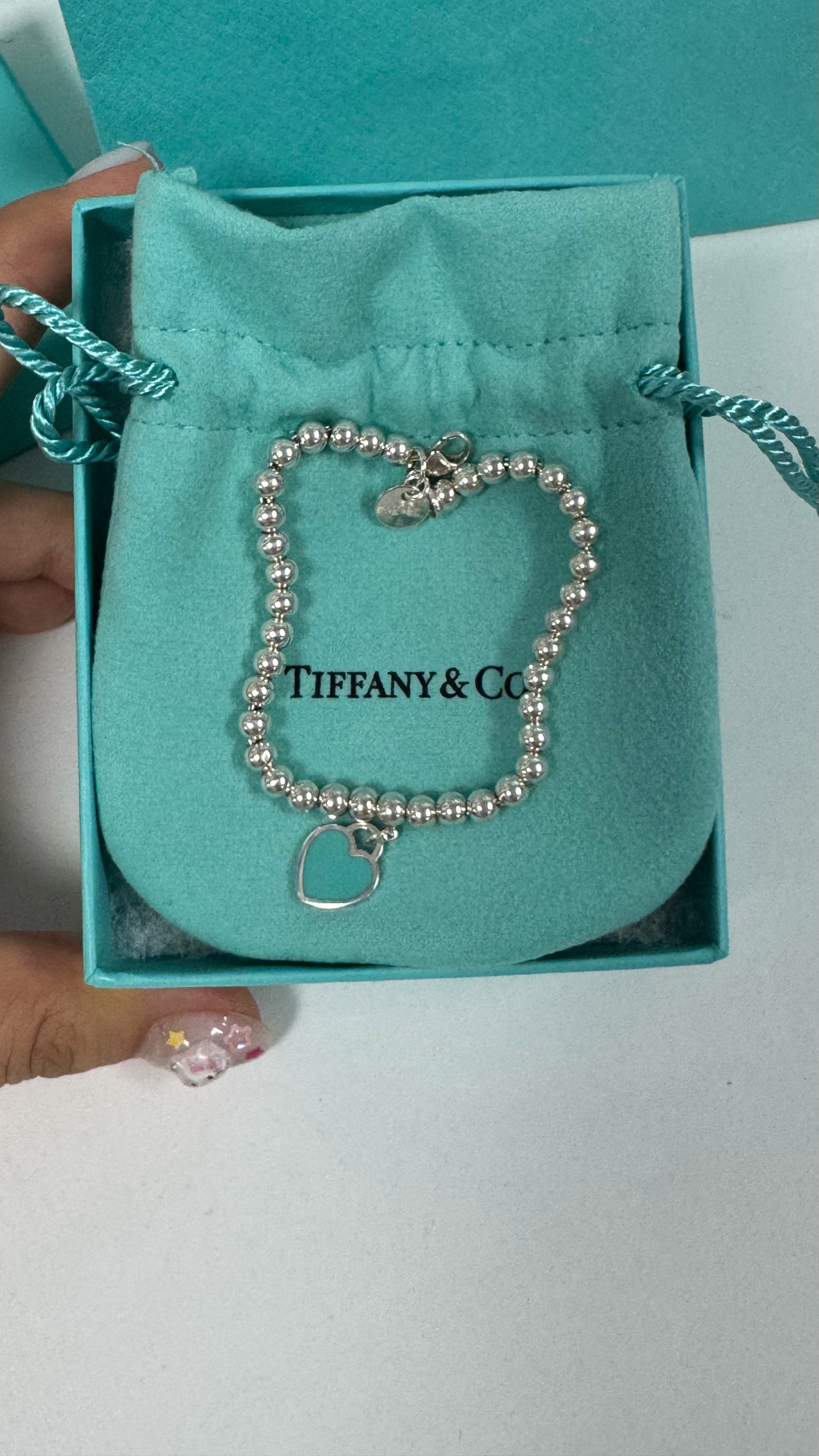티파니 리턴 투 티파니 블루 하트 태그 비드  브레이슬릿