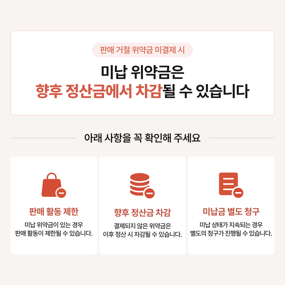 [공지] 판매 거절 위약금 미결제 시 후속 조치 안내