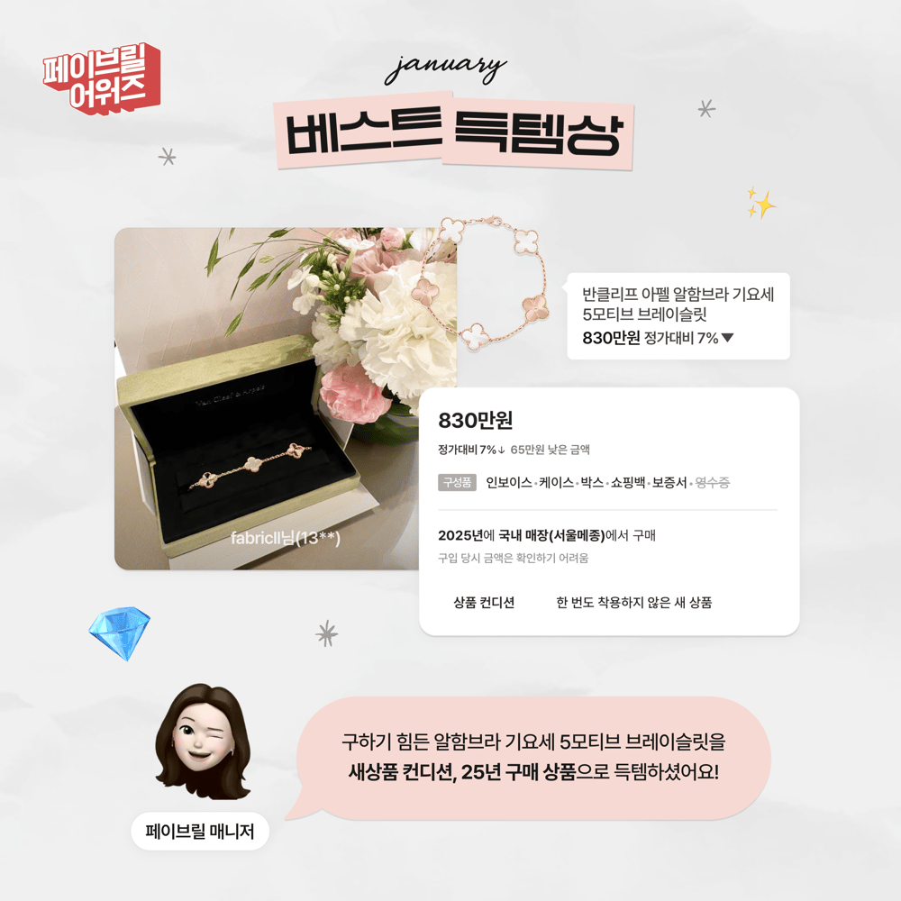 [JANUARY] 페이브릴 어워즈 수상 발표 🏆