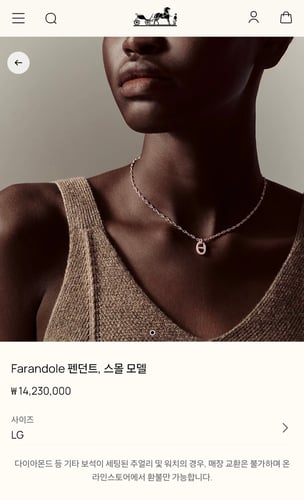 에르메스 샹달 네크리스