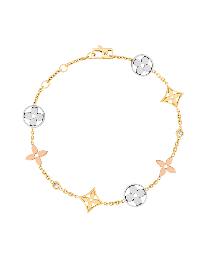 루이비통 블라썸 3가지 골드와 다이아몬드 브레이슬릿
