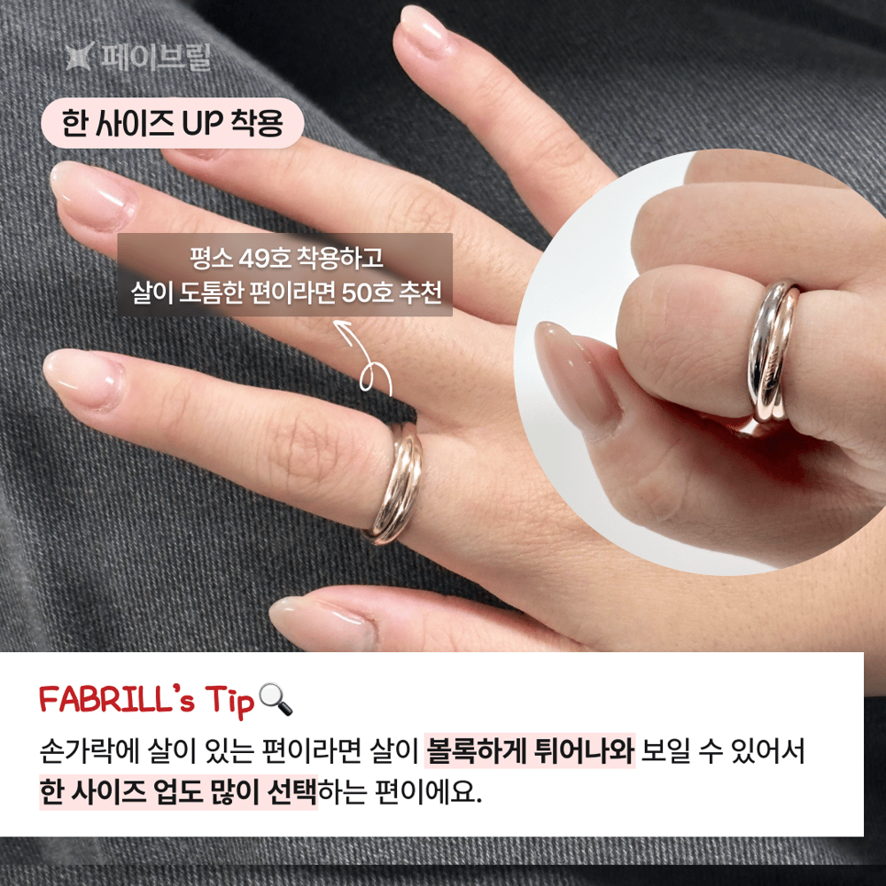 트리니티 까르띠에 반지 사이즈 팁, 착샷