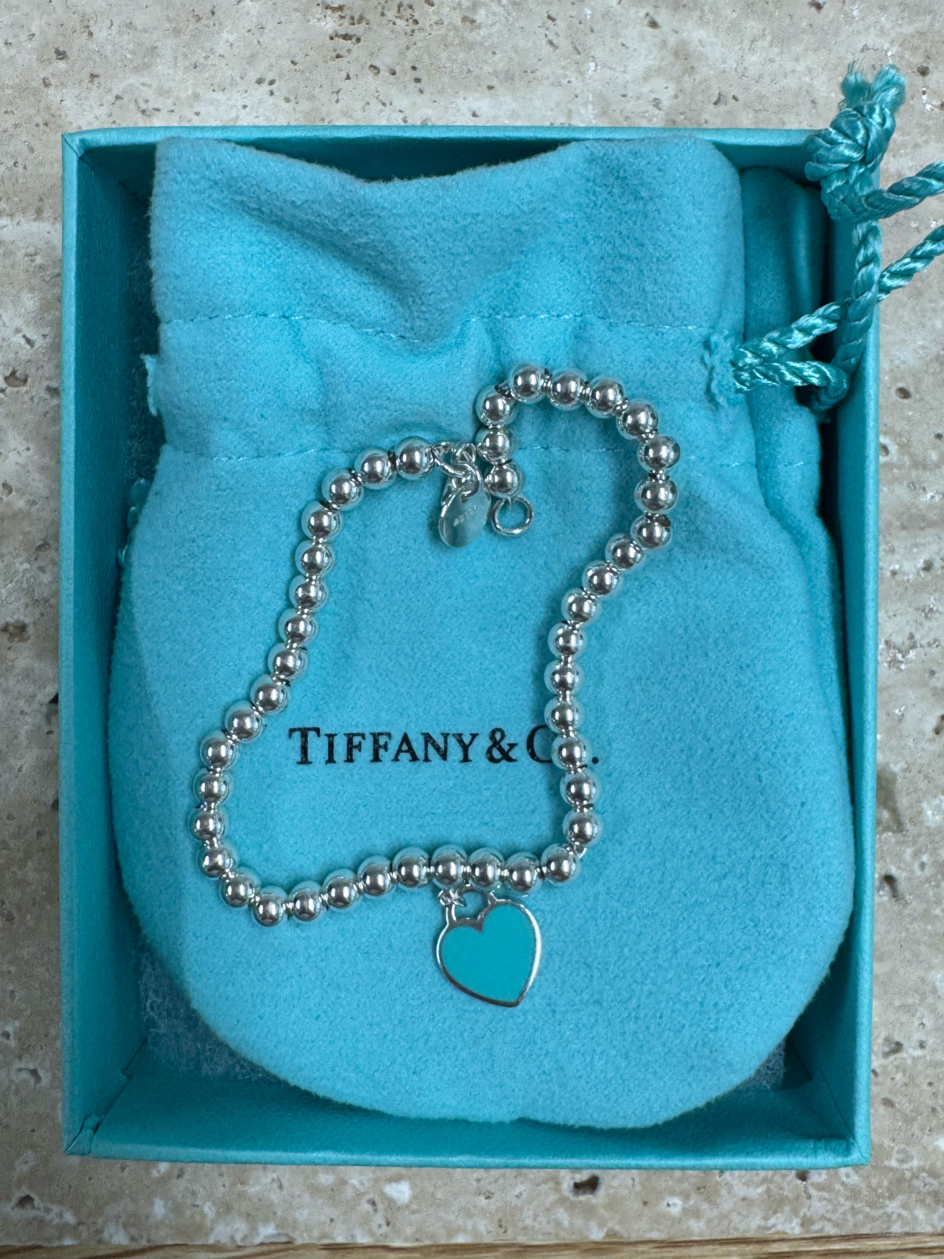 티파니 리턴 투 티파니 블루 하트 태그 비드  브레이슬릿