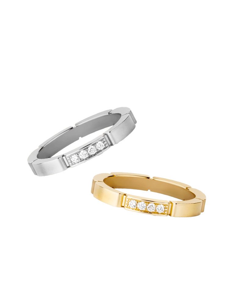 까르띠에 마이용 팬더 웨딩 밴드 링