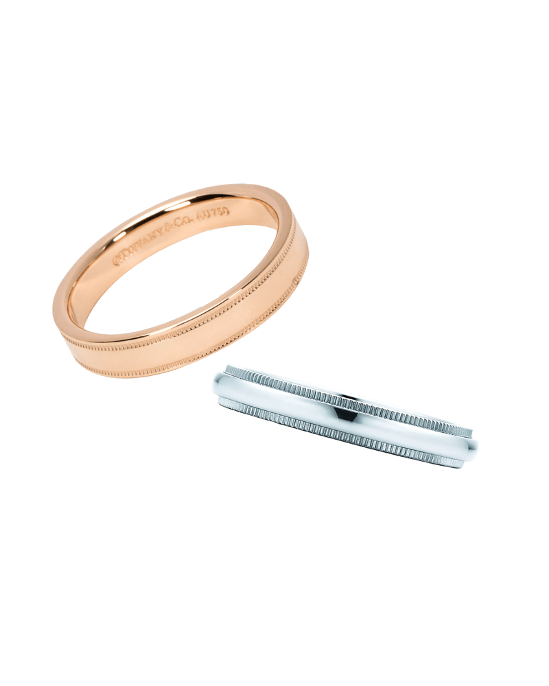 티파니 밀그레인 두개 일괄 링