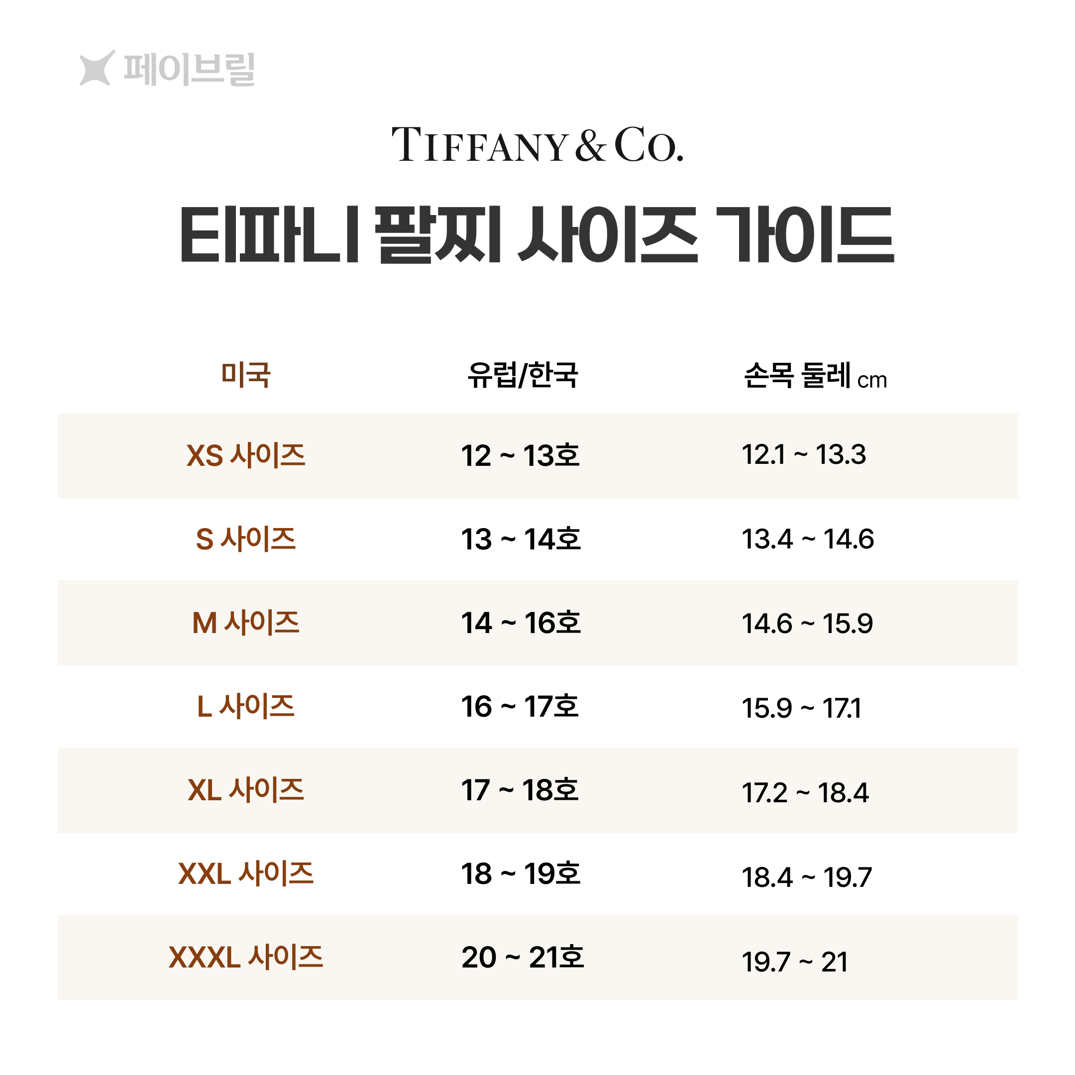 티파니 팔찌 사이즈, 이렇게 고르세요 💙