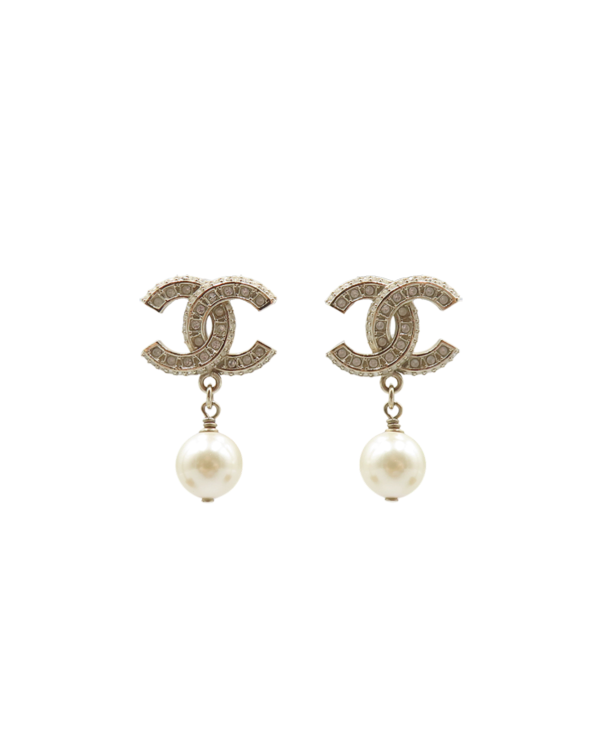 샤넬 CC 로고 드롭 이어링