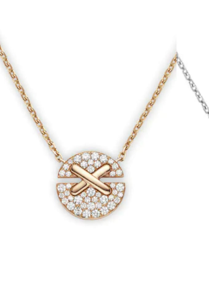 쇼메 주 드 리앙 하모니 네크리스 스몰 로즈/핑크골드 풀 파베 찾고있어요