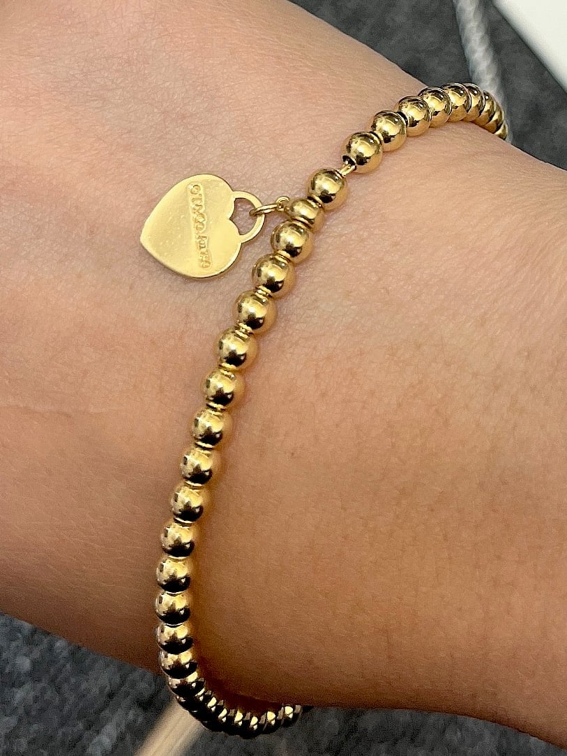 티파니 리턴 투 티파니 하트 태그 비드 브레이슬릿 - 팔찌