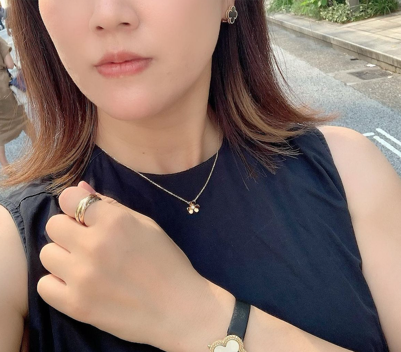 반클리프 알함브라 귀걸이 스위트/빈티지 사이즈 비교 착샷 모음