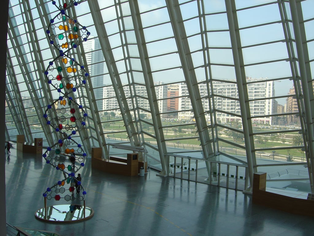 Interior acristalado del Museo Príncipe Felipe preparado para el funeral de Estado en Valencia