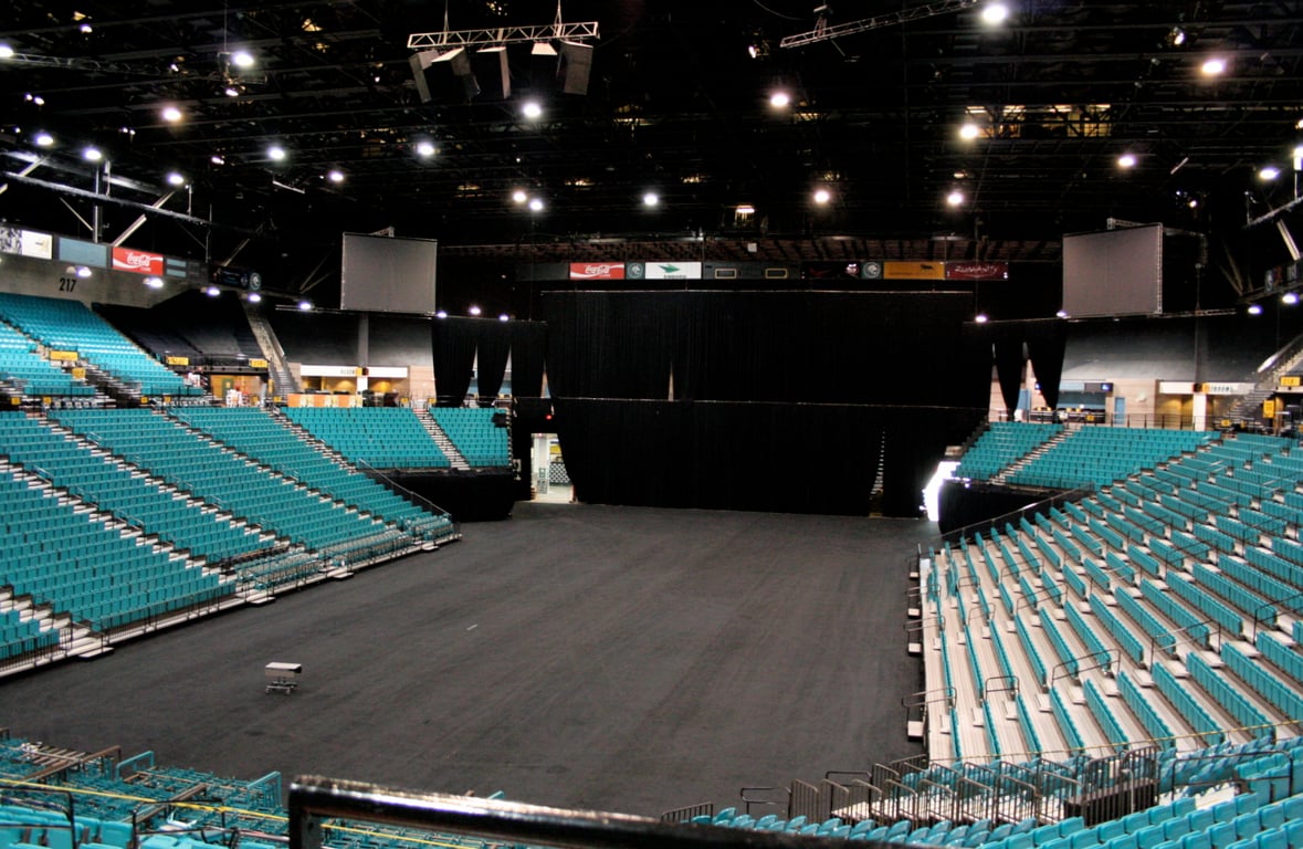 Vista interior del MGM Grand Garden Arena antes de una gran gala musical