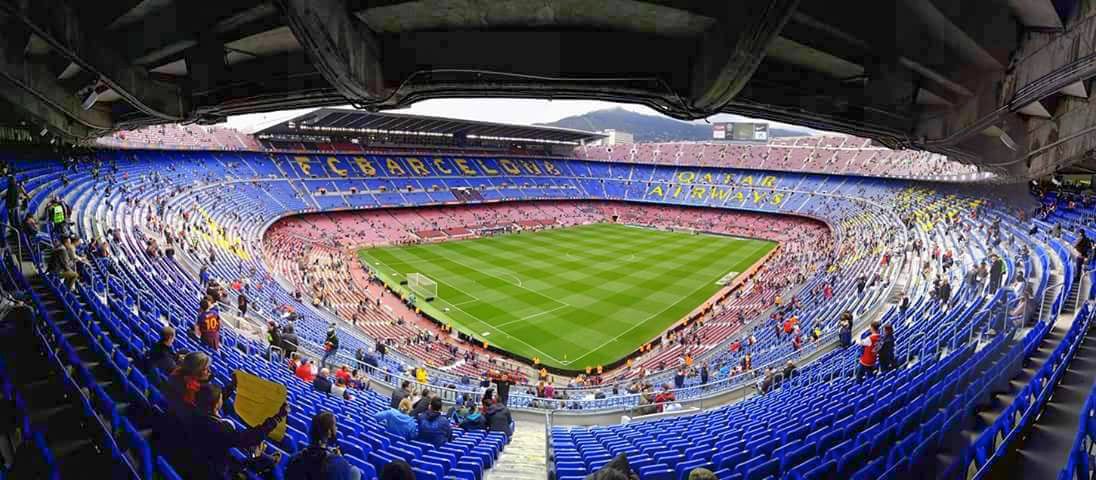 Vista panorámica del Spotify Camp Nou antes de un partido