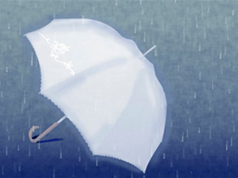 雨天在落地窗前看撑伞的路人