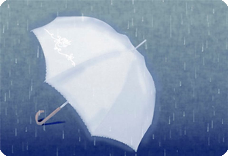 雨天在落地窗前看撑伞的路人