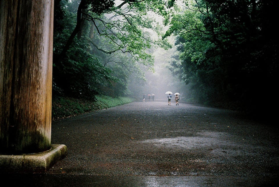 一个人走在路上满是阳光的路上