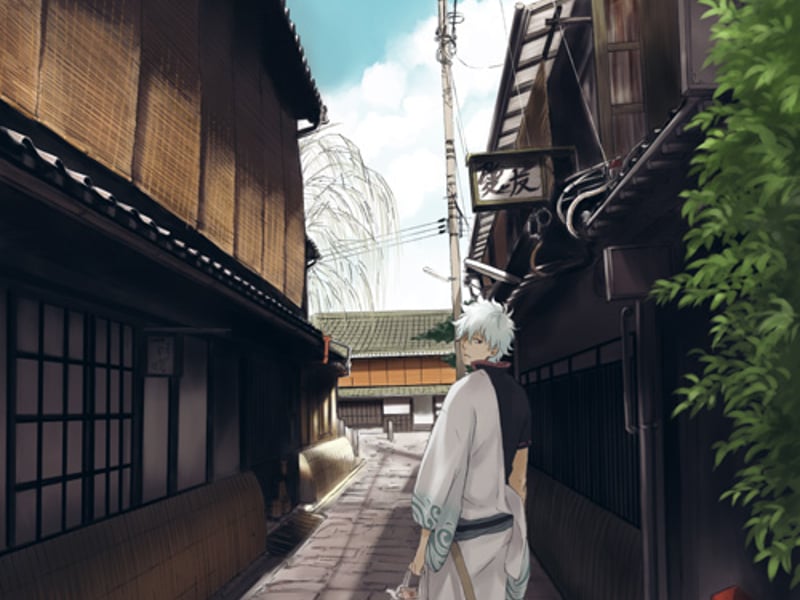 一个银发天然卷的武士