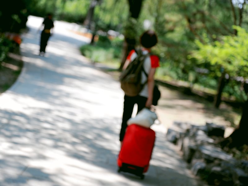 拖着行李独自流浪