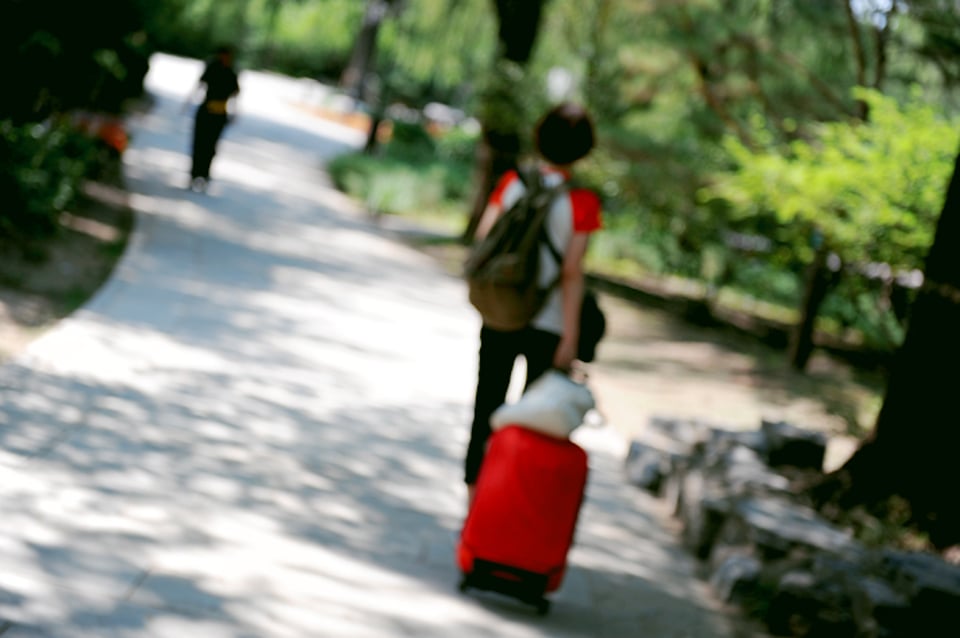 拖着行李独自流浪