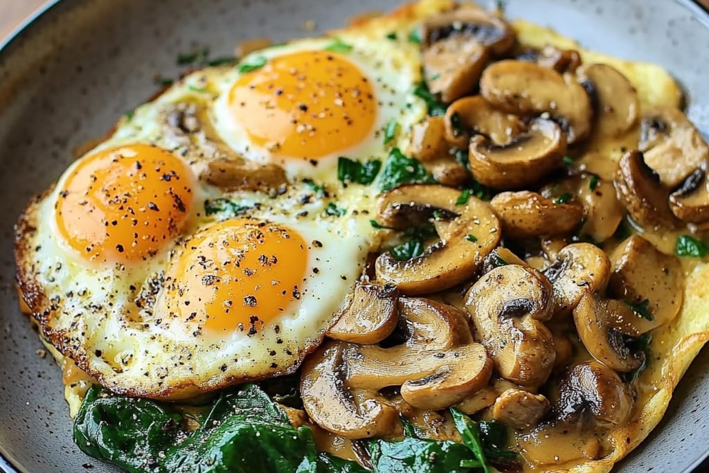 Mushroom-Spinach Scrambled Eggs: An Amazing Ultimate Breakfast Option