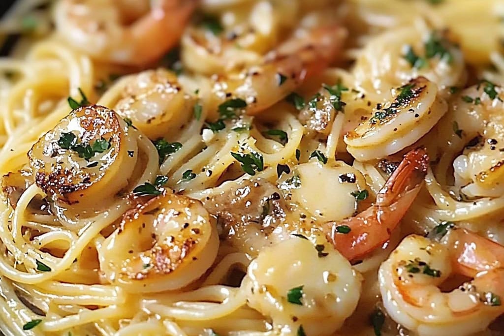 Spaghetti aux Crevettes et à l’Ail : Un Plat Incroyable de 5 Saveurs