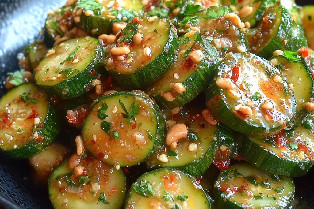 Cucumbers in Spicy Peanut Sauce: An Amazing Ultimate Gluten-Free Snack